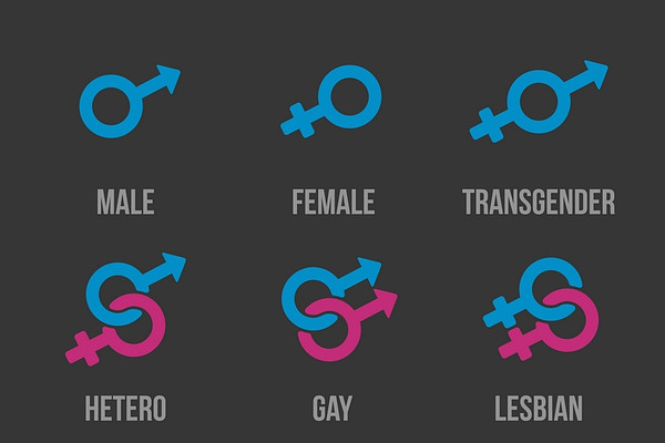 Sexual orientation vector icons | Pre-Designed Illustrator Graphics ...