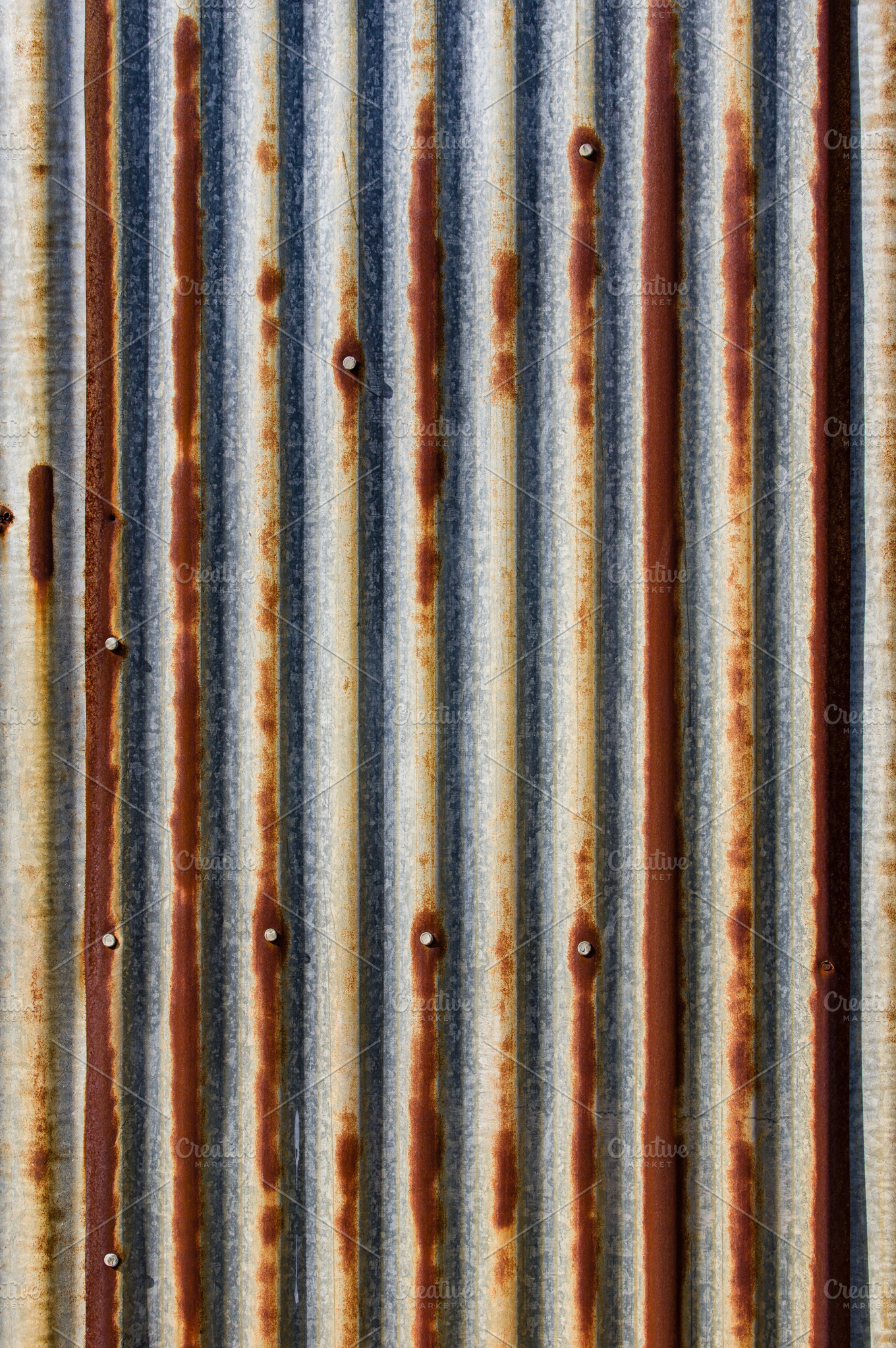 Corrugated metal sheet for background | High-Quality Abstract Stock