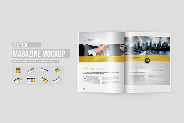 US Letter Magazine / Brochure Mocku… | Object Mockups