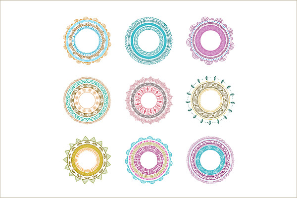 9 Tribal Mandalas, Frames, Patterns | Pre-Designed Photoshop Graphics ...