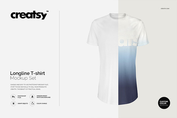 Download Longline T-shirt Mockup Set | Creative Photoshop Templates ...