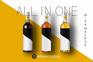 Download Wine Bottle Mockup Creative Photoshop Templates Creative Market