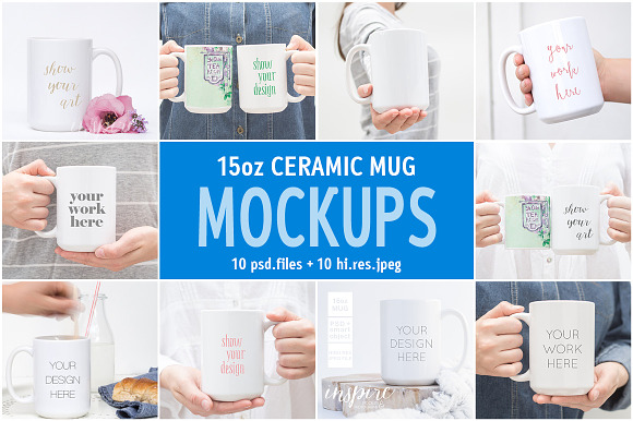 Download 15oz Ceramic Mug Mockup Bundle Creative Photoshop Templates Creative Market