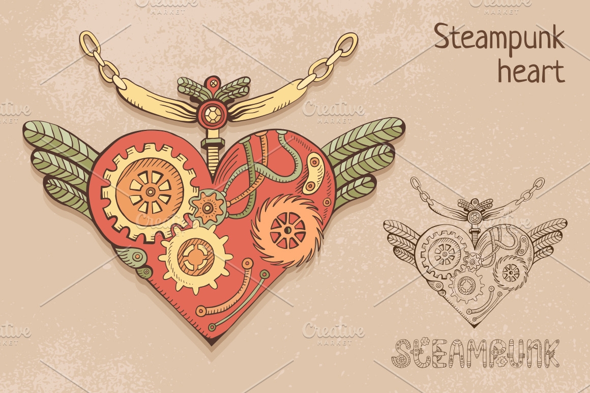 steampunk heart illustration