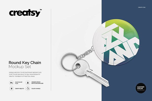 Round Key Chain Mockup Set | Commercial Work