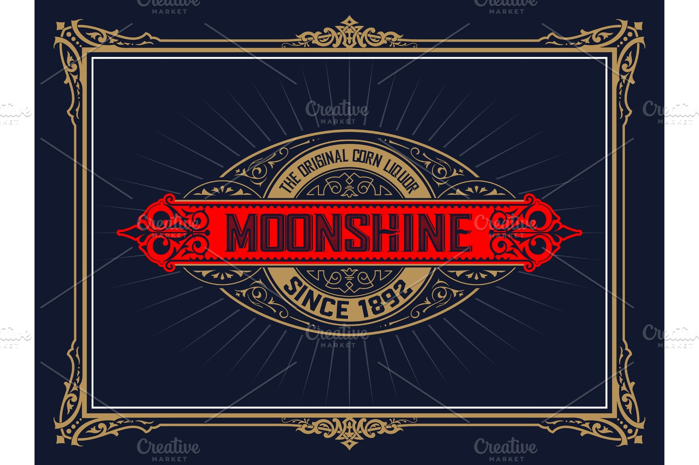 Vintage Whiskey Label | Pre-Designed Illustrator Graphics ~ Creative Market