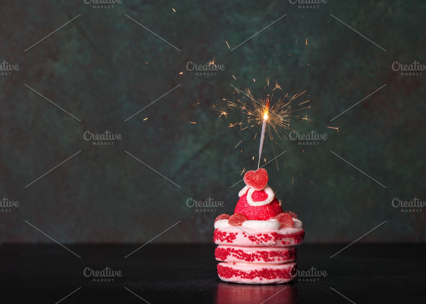 Birthday cake with sparkler | Holiday Stock Photos ~ Creative Market