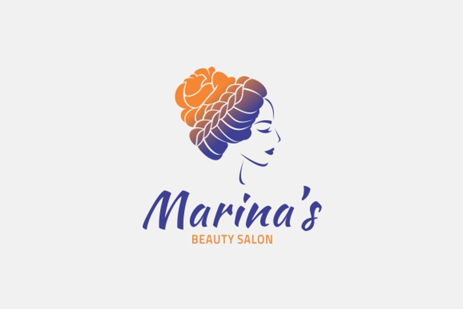 Hair Beauty Salon Logo Creative Illustrator Templates Creative Market