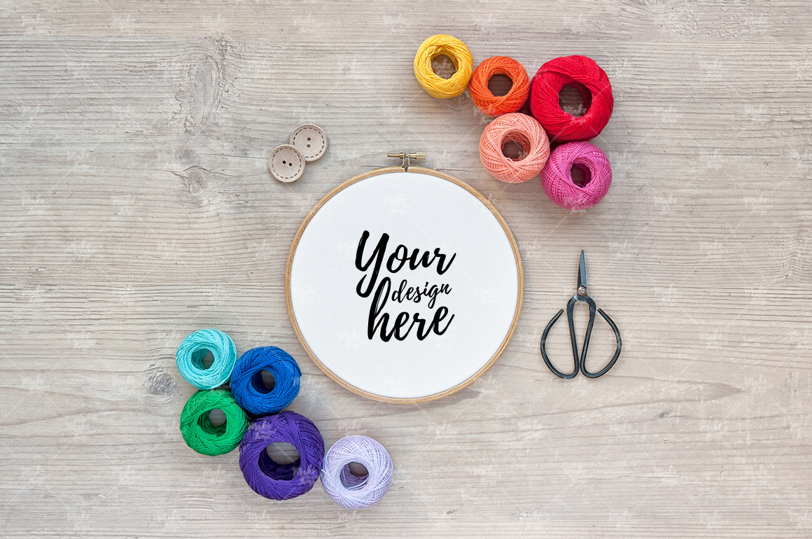 Download Embroidery Hoop Mockup 4081 Creative Photoshop Templates Creative Market