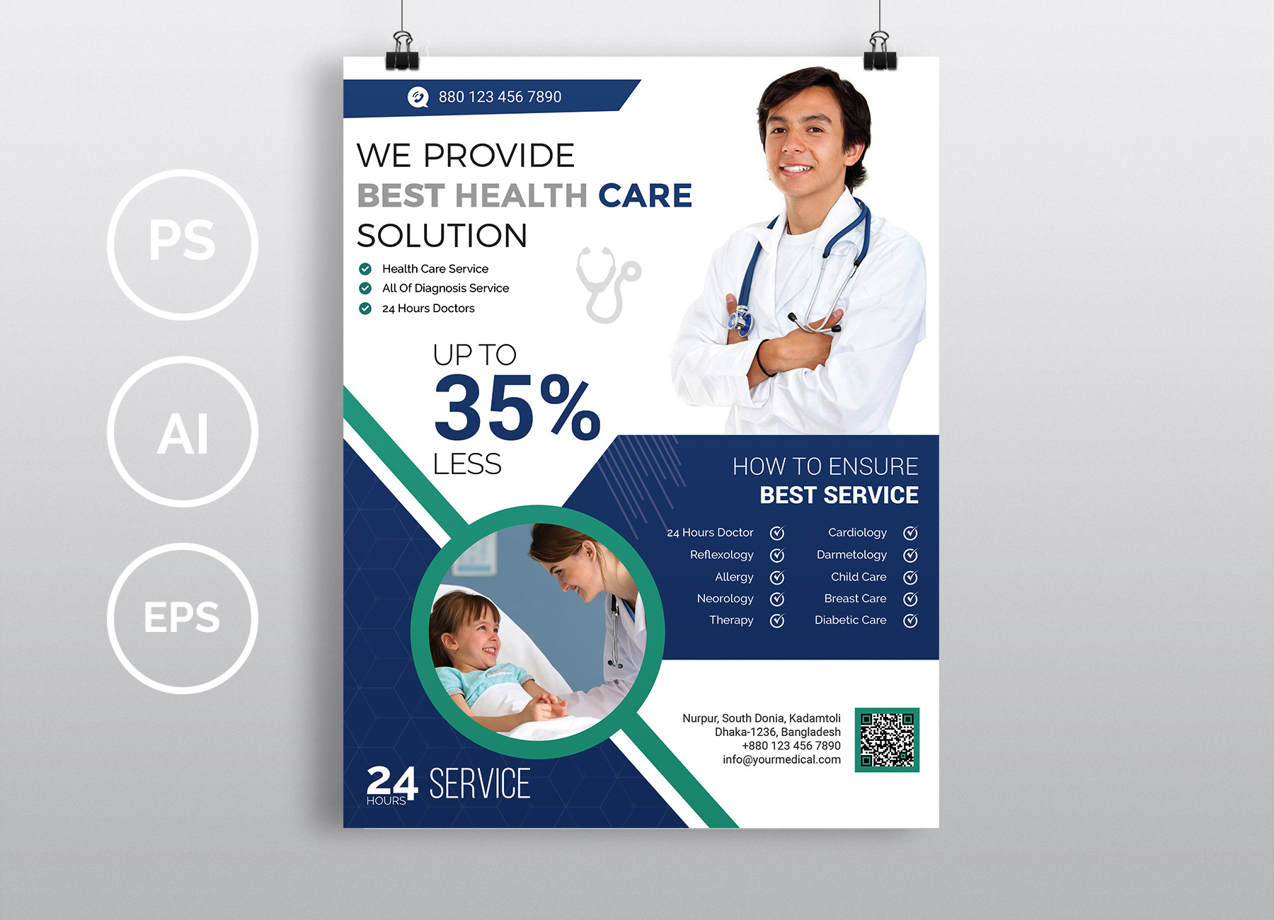 Download Doctor Medical Flyer Vol 02 Creative Illustrator Templates Creative Market