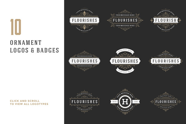 10 ornaments logos & monograms | Creative Illustrator Templates ...