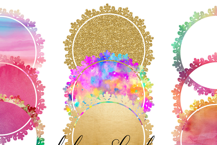 Download Golden Border Frame Clipart Set Custom Designed Illustrations Creative Market