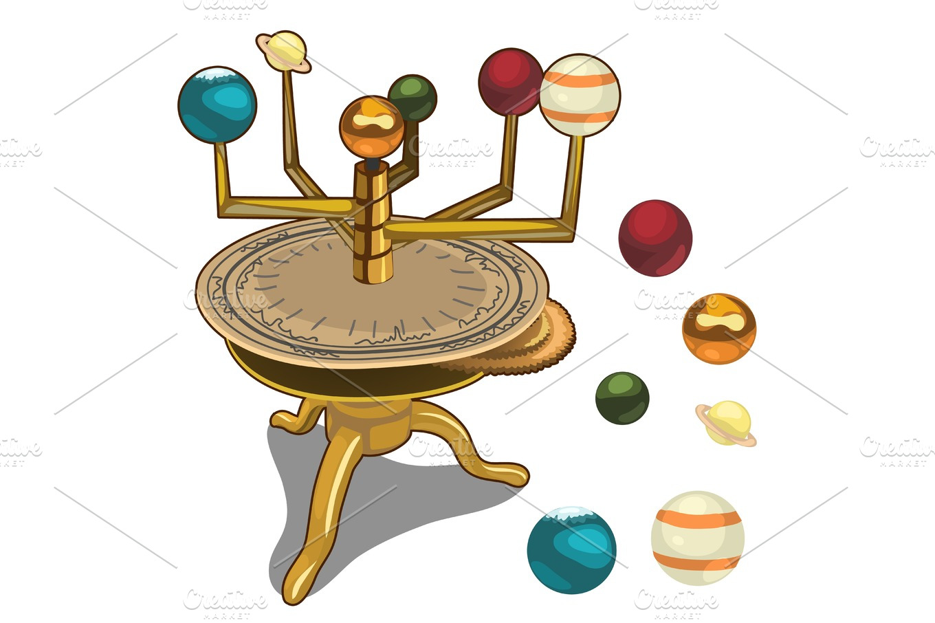 Heliocentric Model Of The Solar System Pre Designed Illustrator Graphics Creative Market