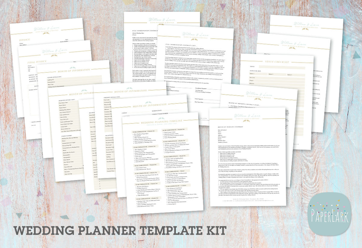 NG030 Wedding Planner Forms | Stationery Templates ~ Creative Market