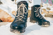 Female feet in winter boots | People Images ~ Creative Market