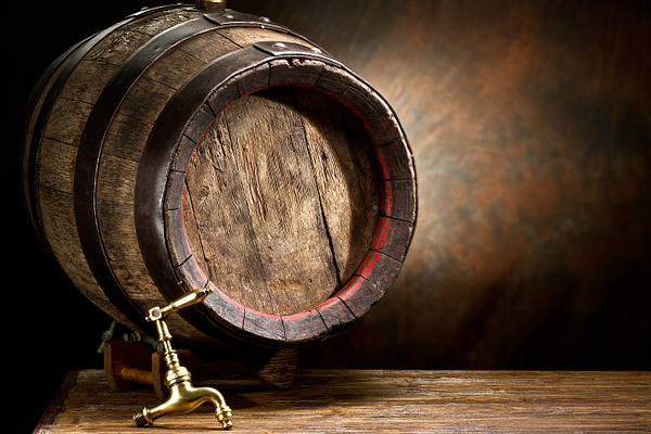 Download Old Oak Wine Barrel On Wood High Quality Food Images Creative Market PSD Mockup Templates