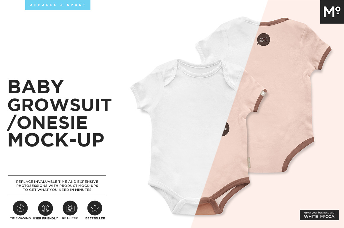 Download Baby Growsuit/Onesie Mock-up | Creative Photoshop ...