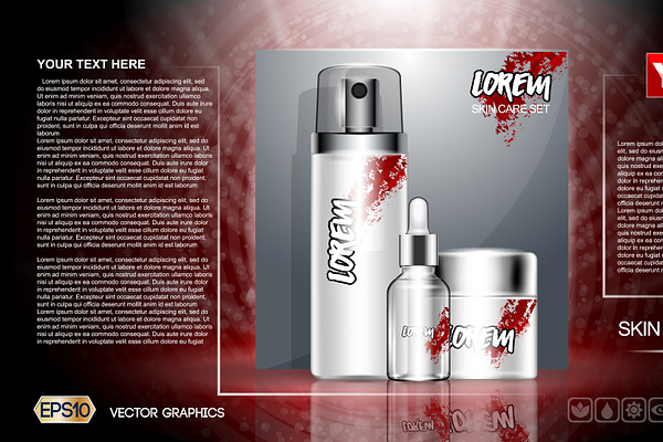 Download Vector red face cream set mockup | Creative Illustrator ...