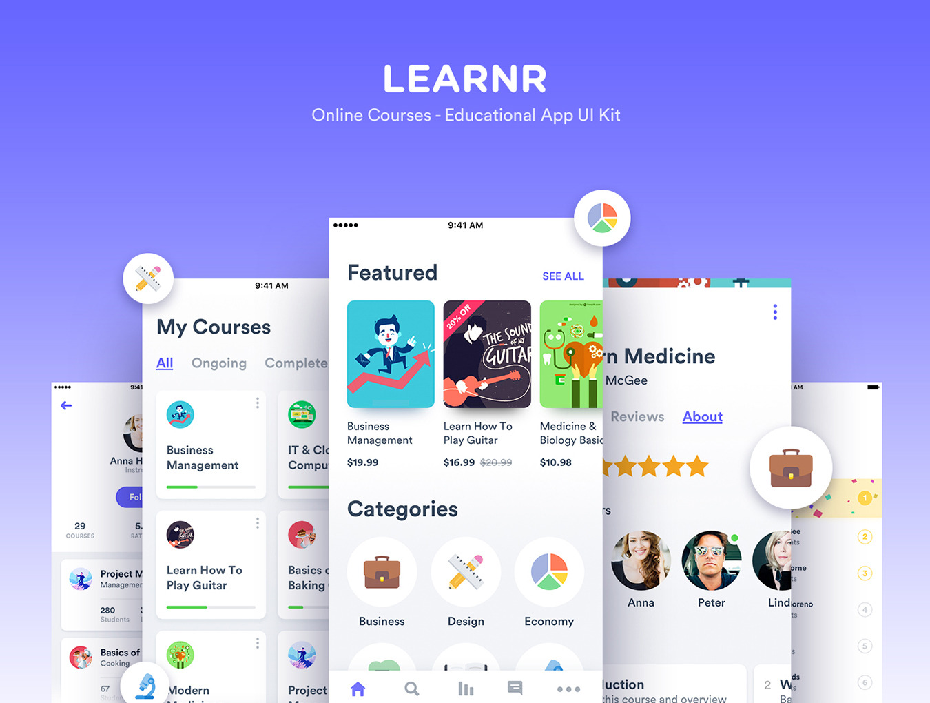 Learnr - Online Courses | UI Kits and Libraries ~ Creative Market