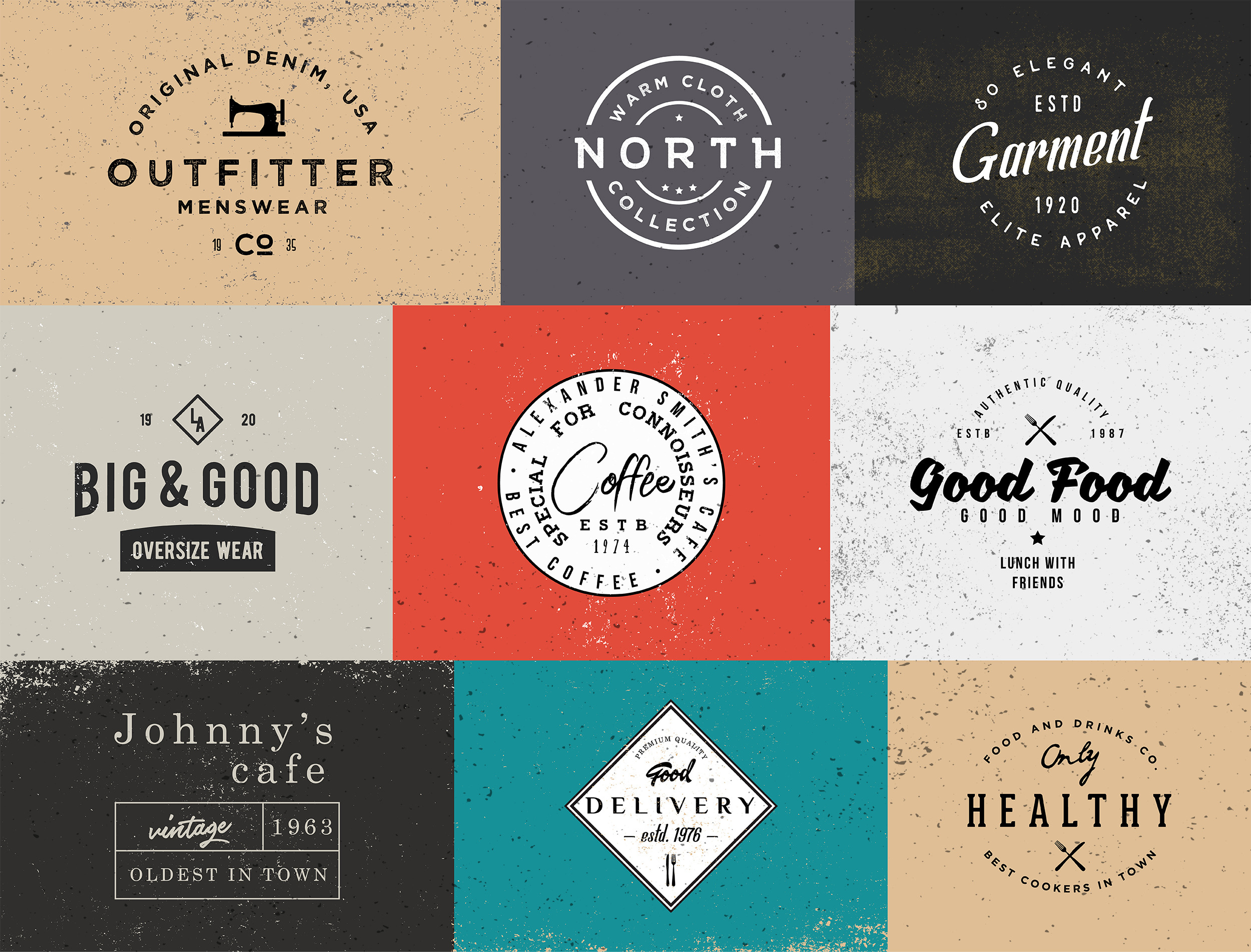 [vol.1] 20 Retro Badges Templates | Branding & Logo Templates ...