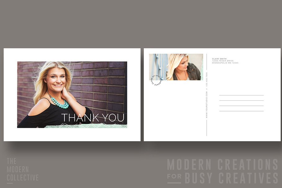 Mod Thank You Postcard | Creative Photoshop Templates ~ Creative Market