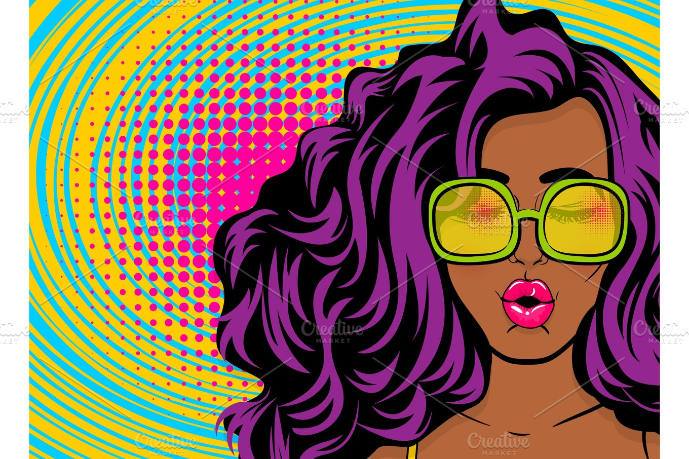 Black young swag woman pop art style | Photoshop Graphics ~ Creative Market