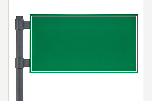 Blank green traffic road sign | Custom-Designed Graphics ~ Creative Market