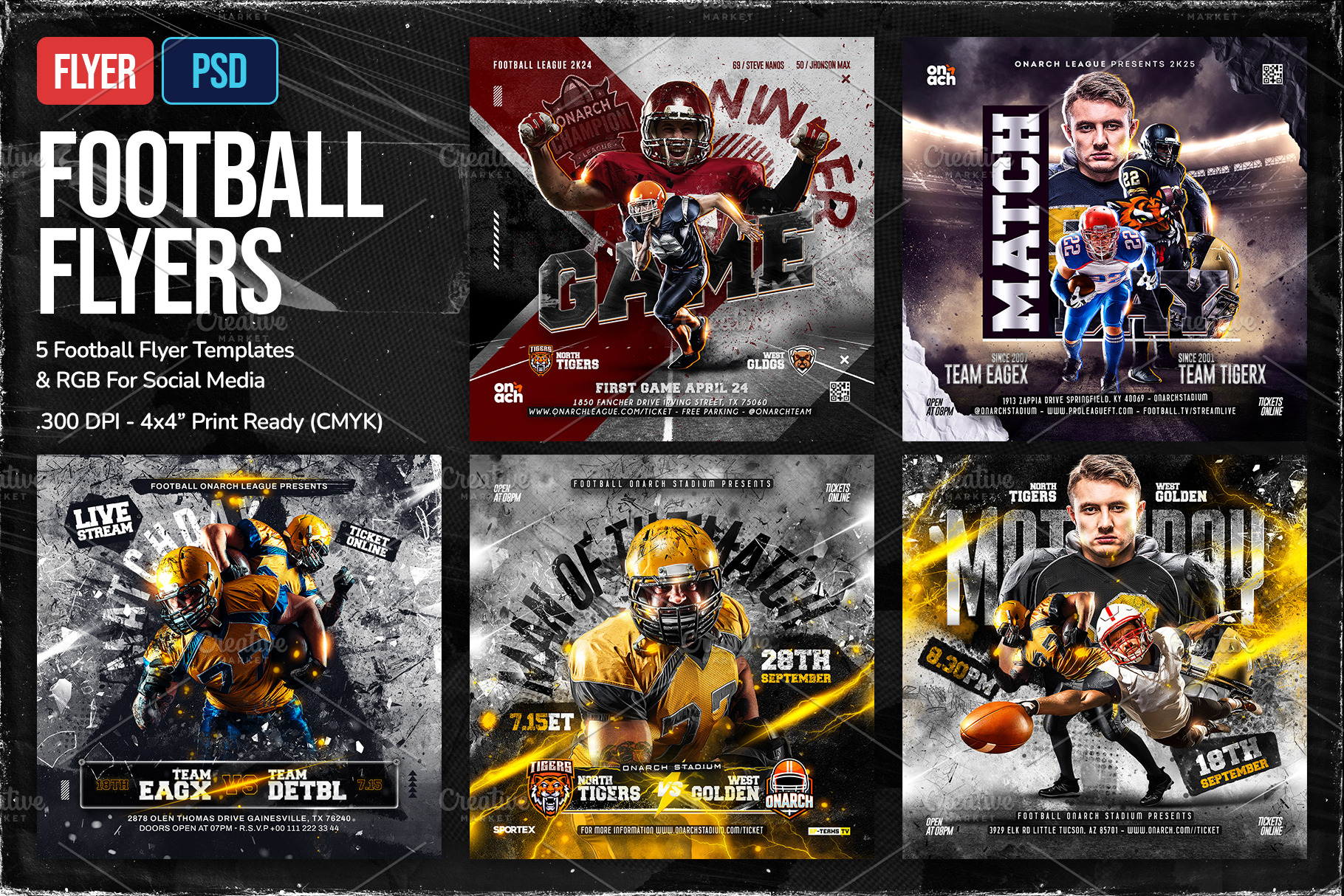 FREE! Photoshop and Illustrator Flyer Templates for the BIG Football Game!