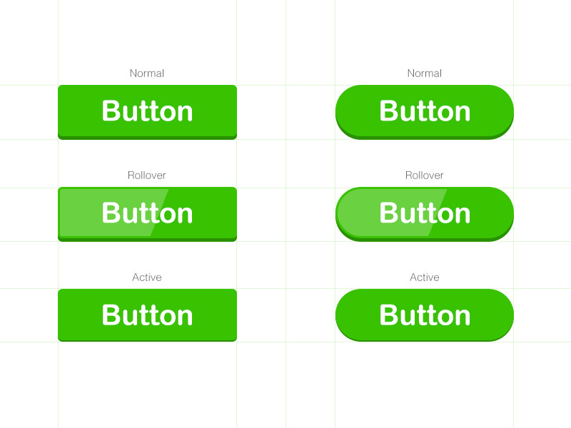 Buttons states | Templates & Themes ~ Creative Market