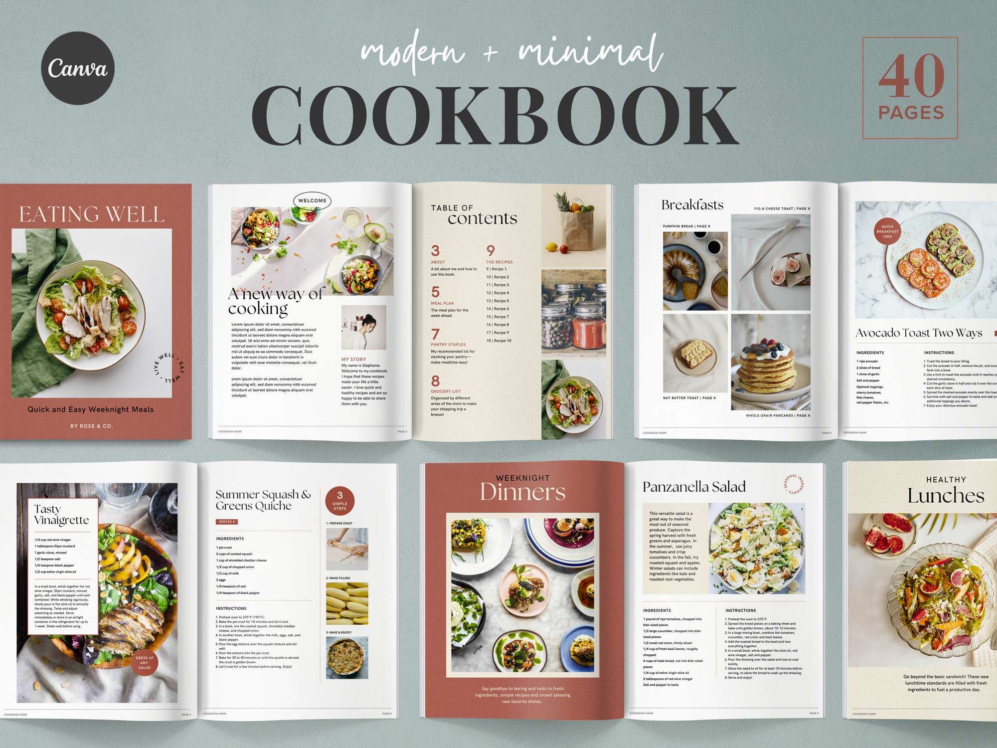 Printable PLR Recipe Book Mix and Match Different Page Designs