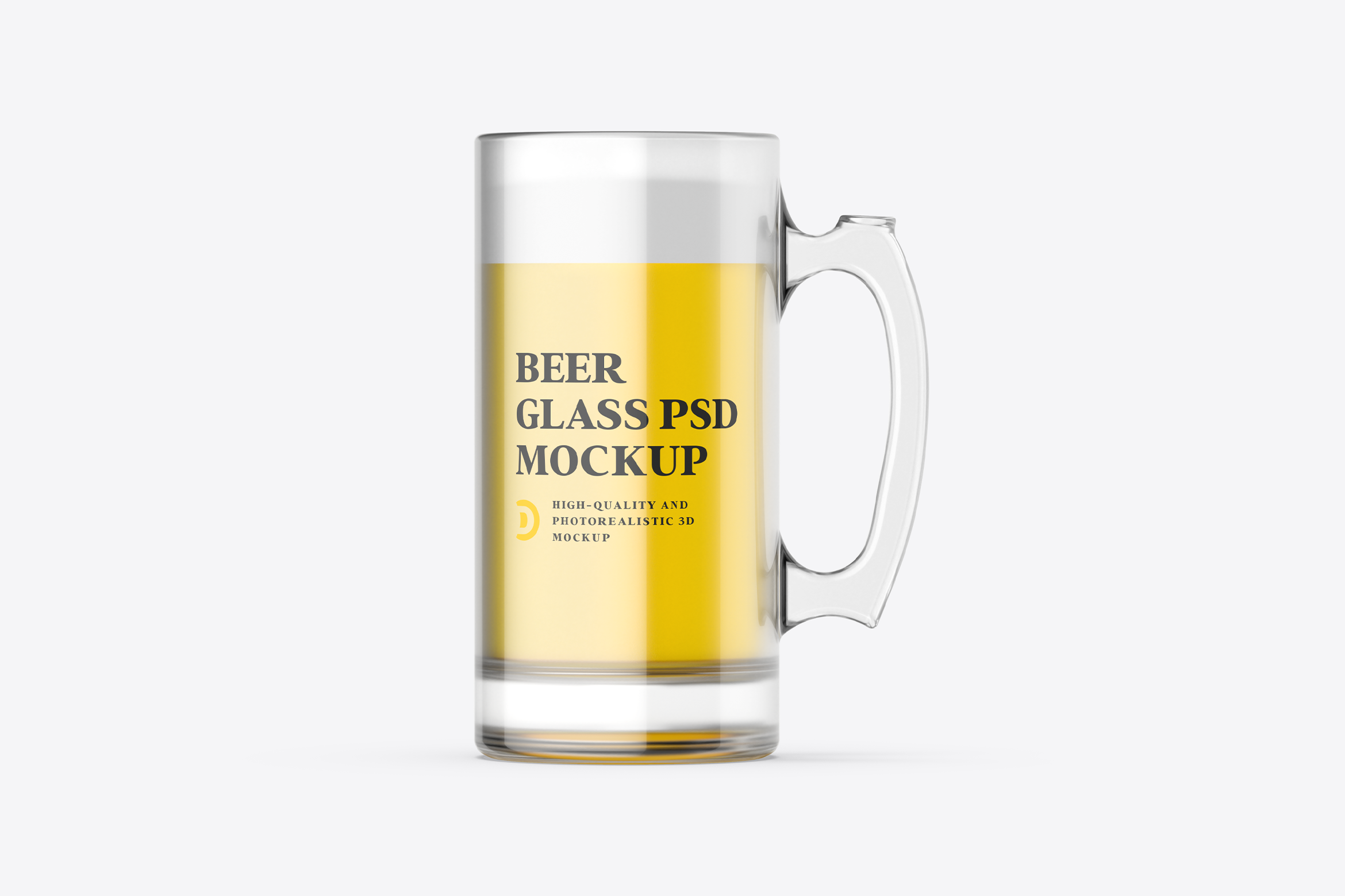 Can Shaped Glass Cup w/ Pilsner Beer Mockup - download high