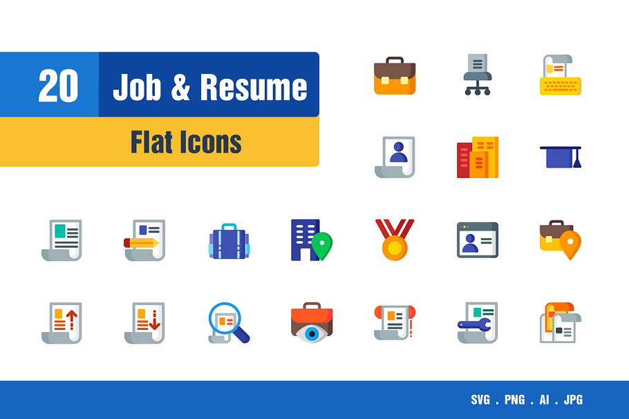 Job & Resume Icons | Pre-Designed Photoshop Graphics ~ Creative Market