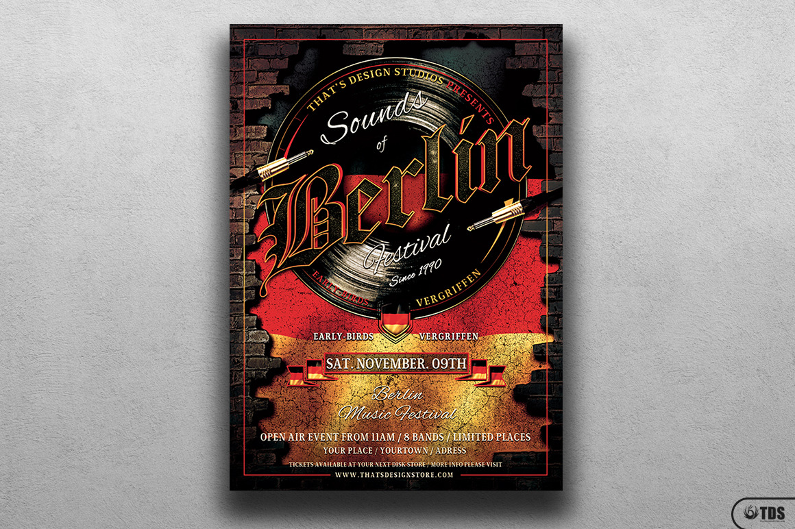 Sounds Of Berlin Flyer Template Creative Photoshop Templates Creative Market