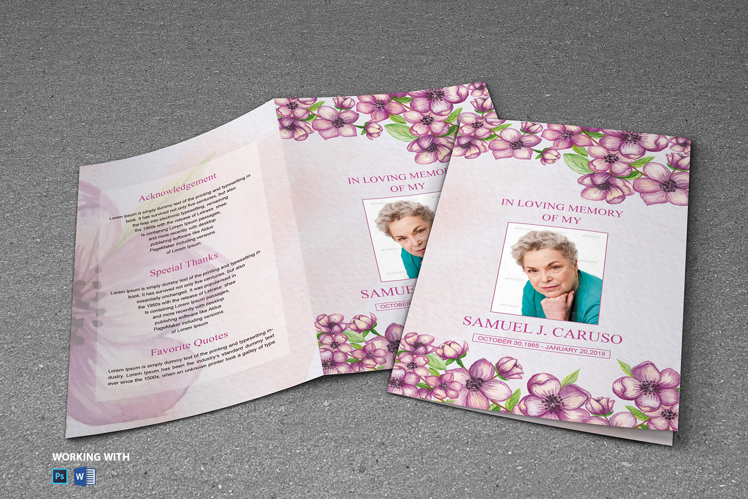 Funeral Program Template | Brochure Templates ~ Creative Market