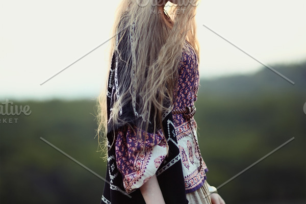 Beautiful Hippie Girl On Nature Featuring Hippie Girl And Young 