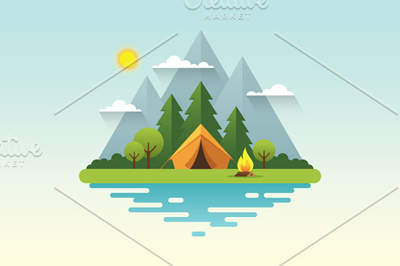 Camping illustration | Illustrations ~ Creative Market