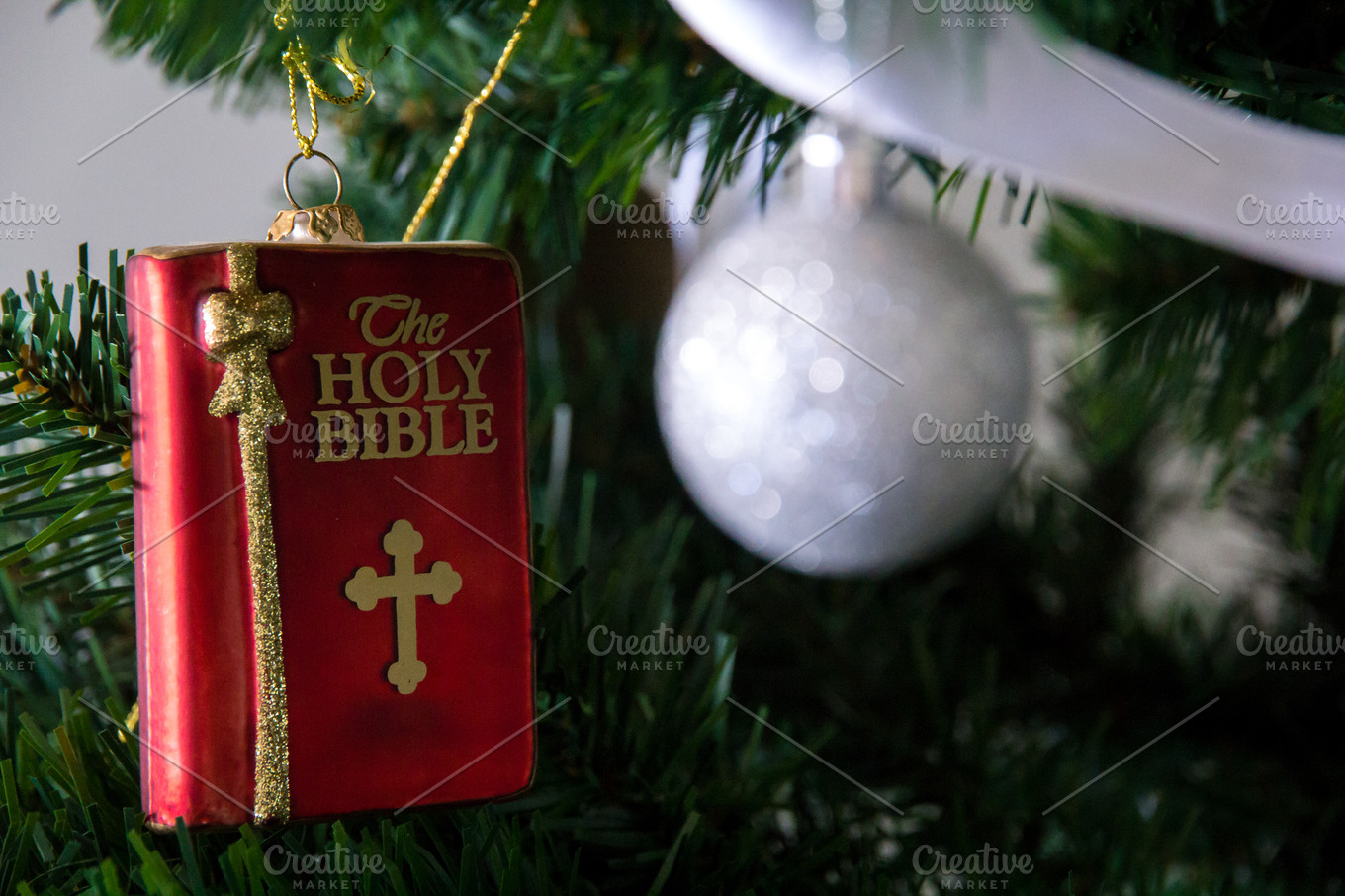 Holy Bible Christmas Ornament Holiday Stock Photos Creative Market