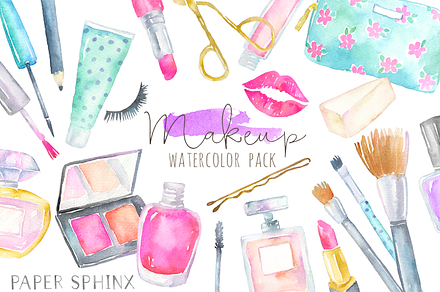 Watercolor Makeup Brushes Clip Art ,makeup Brushes PNG , Digital