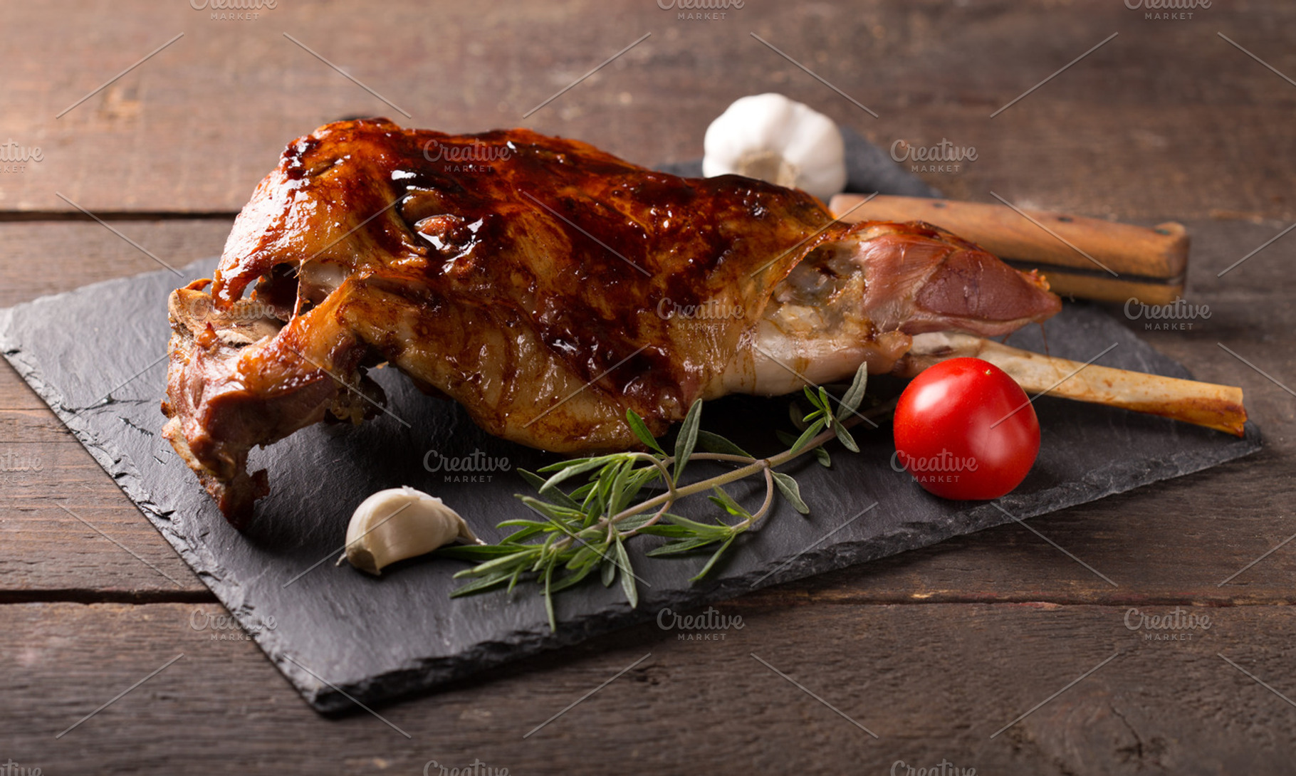 roasted lamb leg | High-Quality Food Images ~ Creative Market