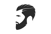 Bearded man, hipster style. Fashion silhouette, avatar, emblem ...