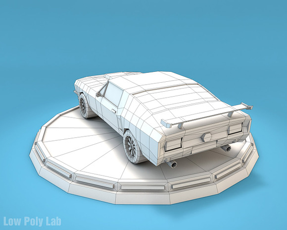 Mustang low poly 3D Model in Racing 3DExport