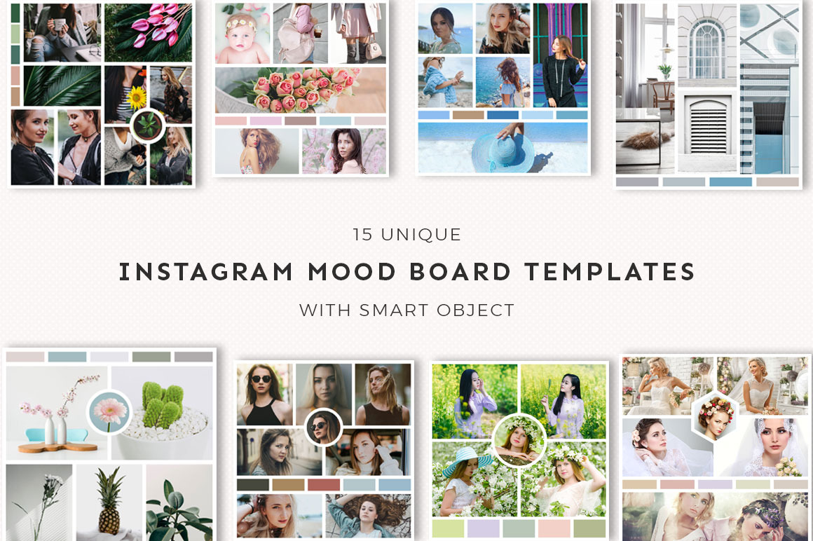 15 Instagram Mood Board Templates V3 Social Media Templates