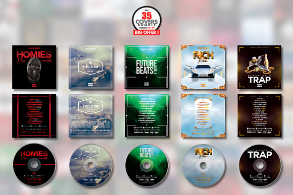 Trap King CD Mixtape Rap Album Cover Template, Print Templates