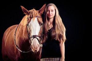 Woman with her horse featuring horse, portrait, and face | High-Quality ...