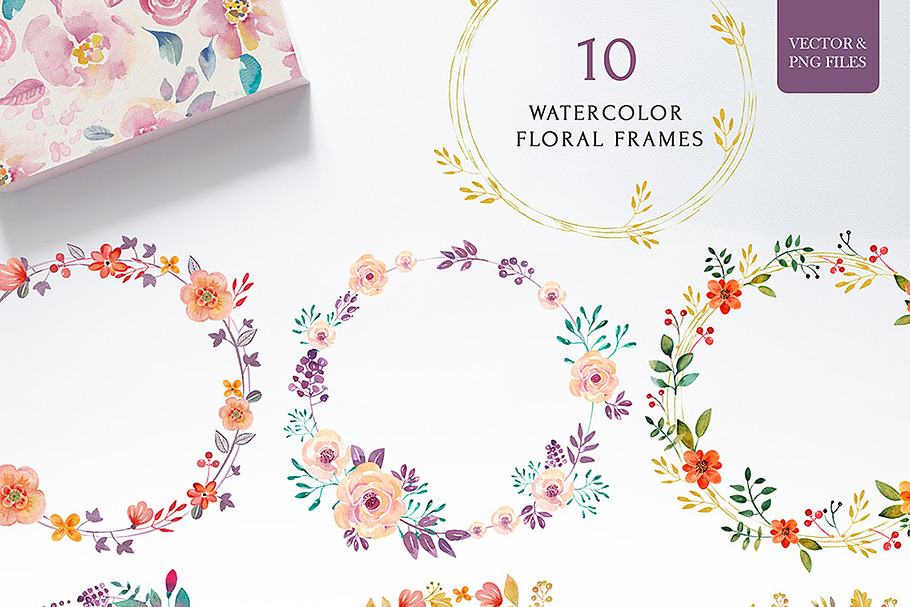 Floral set (vector& png files) | Pre-Designed Illustrator Graphics