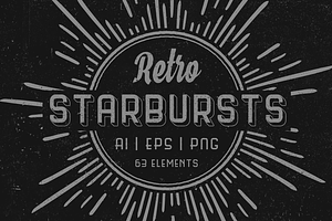 +66 Vintage starburst bundle | Pre-Designed Illustrator Graphics