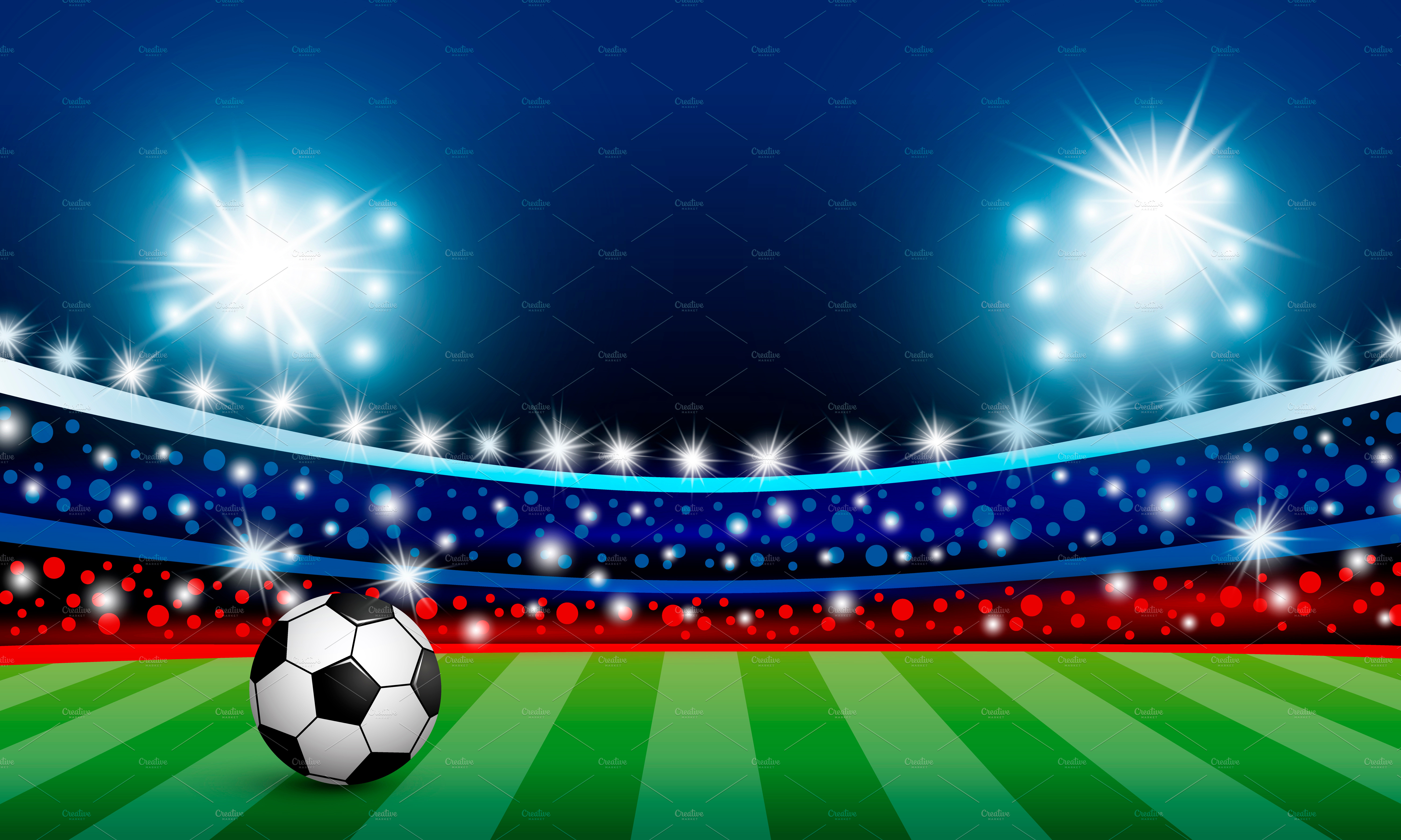 Vector soccer stadium with light | Pre-Designed Illustrator Graphics