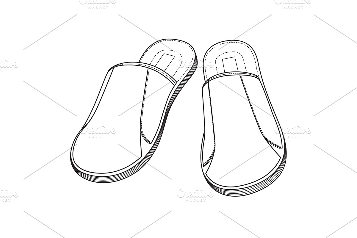 Slippers. vector illustration | Pre-Designed Illustrator Graphics