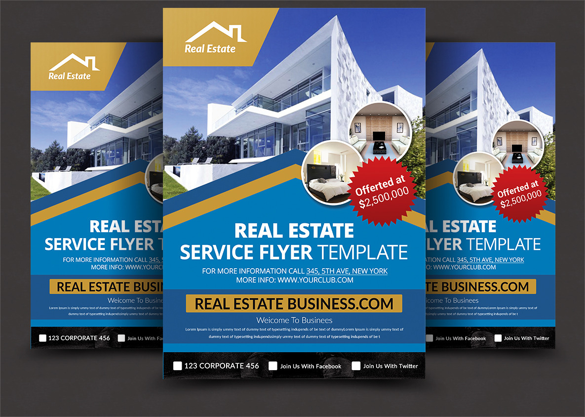 Real Estate Flyer | Creative Photoshop Templates ~ Creative Market