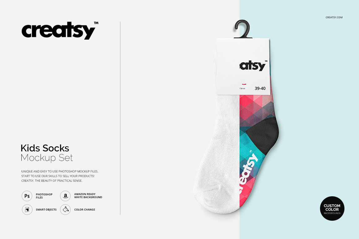 Download Kids Socks Mockup Set Creative Photoshop Templates Creative Market